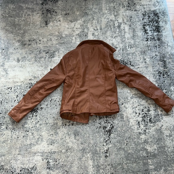 NWT! Ambiance Outerwear Chestnut Leather Jacket - Picture 7 of 8